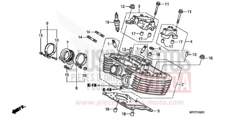 ZYLINDERKOPF, HINTEN XL125VB de 2011